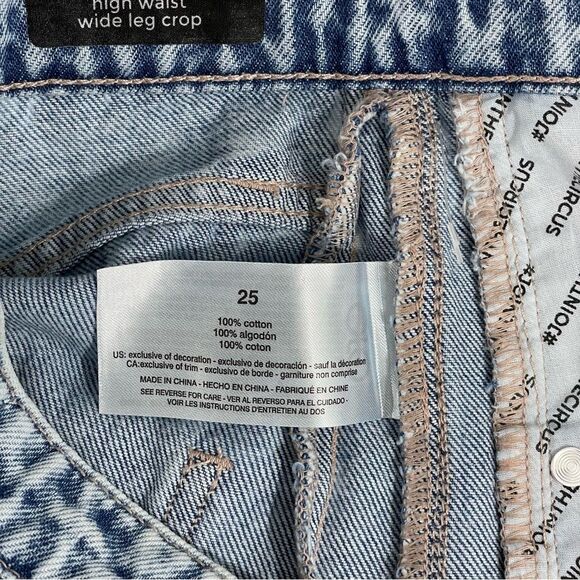 NWT CIRCUS NY High Waist Wide Leg Crop Jeans‎ Size 25 in StrongMan Acid Wash - Picture 9 of 10